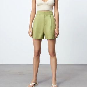 ZARA LINEN HIGH RISE SHORTS